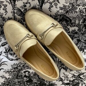Kenneth Cole Reaction Horsebit Metallic Gold Loafers
